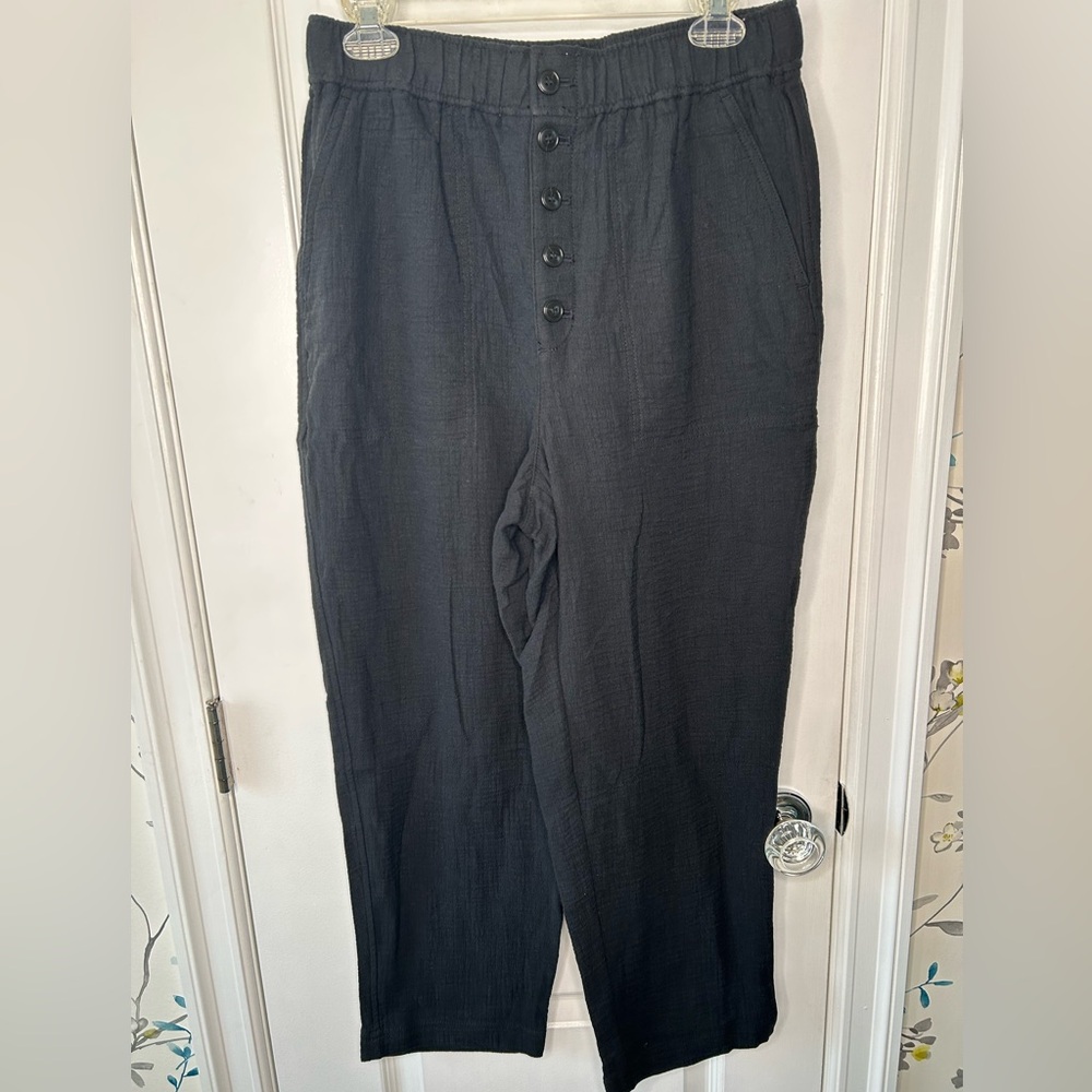 Madewell pull on linen pants. Black. Size medium. NWT